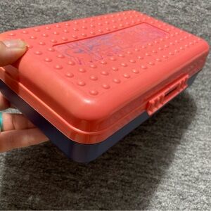 Vintage Spacemaker Pencil Box Case Pink Top Navy Blue Bottom VTG 90s 1990s
